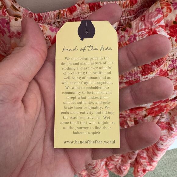 Band of the Free Puff Sleeve Floral Midi Dress US Women's S - Picture 6 of 9